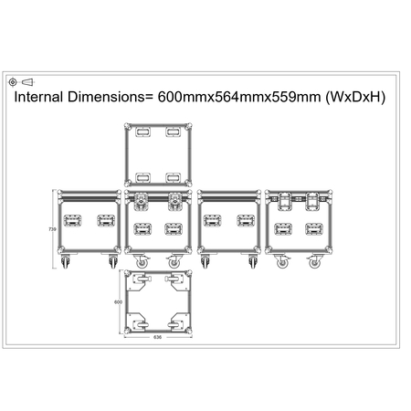 Euro Style Road Trunk Cable Trunk Flight Case (600mm)